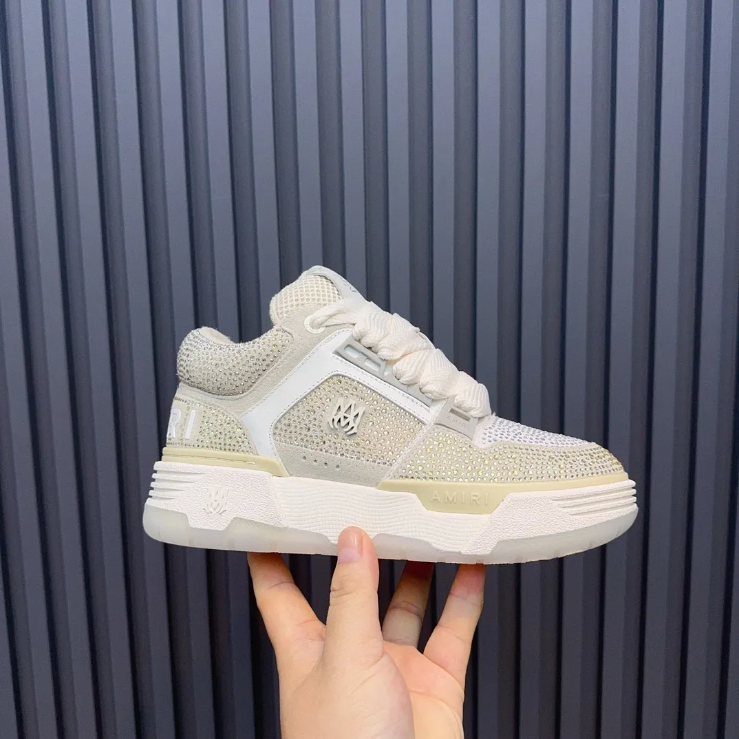 Men's men's shoes 💰800 AMIRI Amir Couple's new hot brick high street sneakers with bone sports shoes, toe-layer cowhide upper, upper side bones, purely hand-stitched, with good three-dimensional effect, customized metal LOGO, code number 35-44 (45, 46 customized)